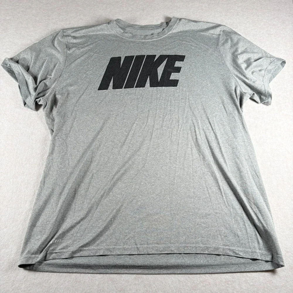 Nike Dri-FIT T Shirt Mens XXL Gray Athletic Gym Training Logo Tee